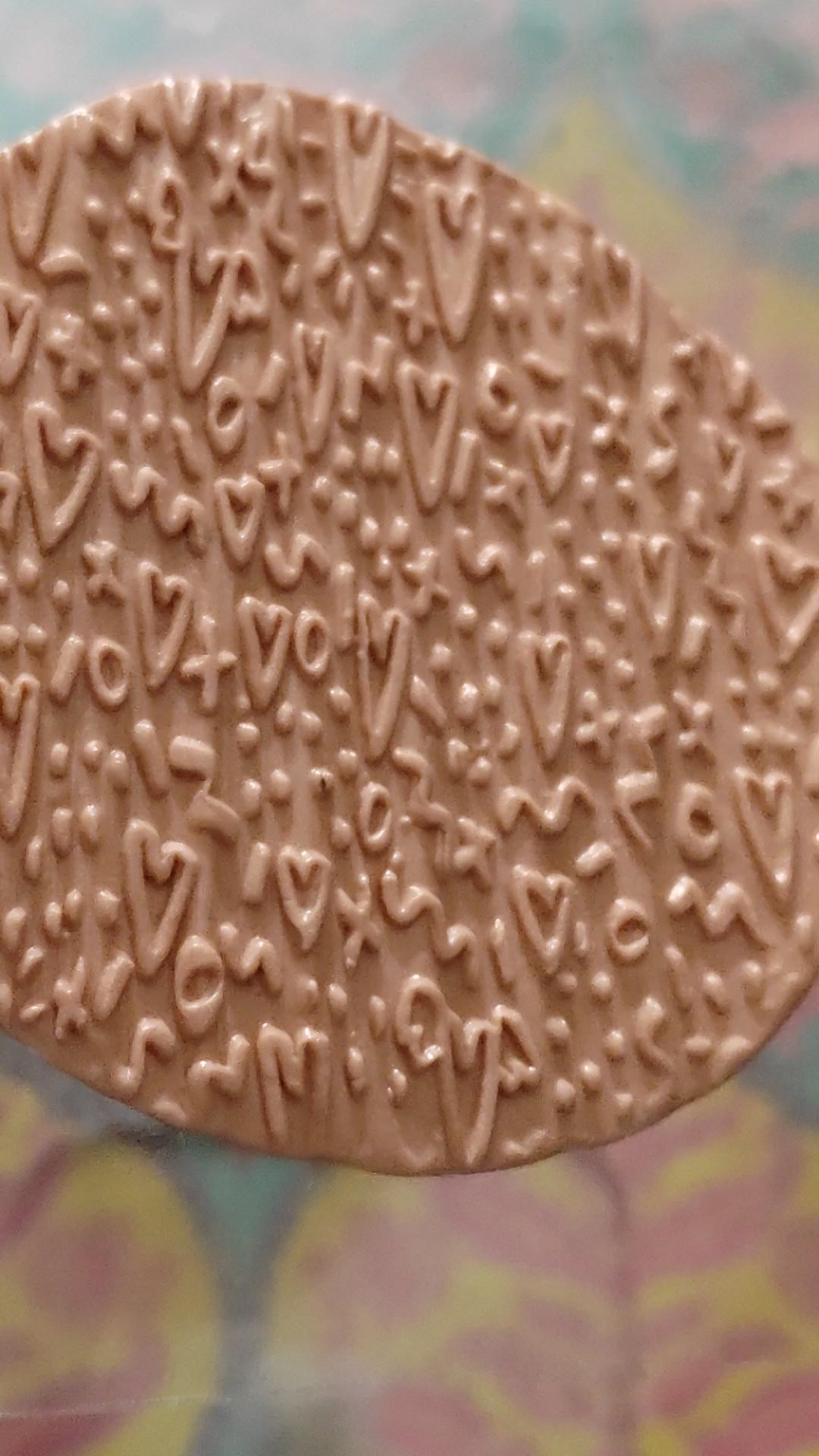 Embossed Heart patterns In Silly Putty