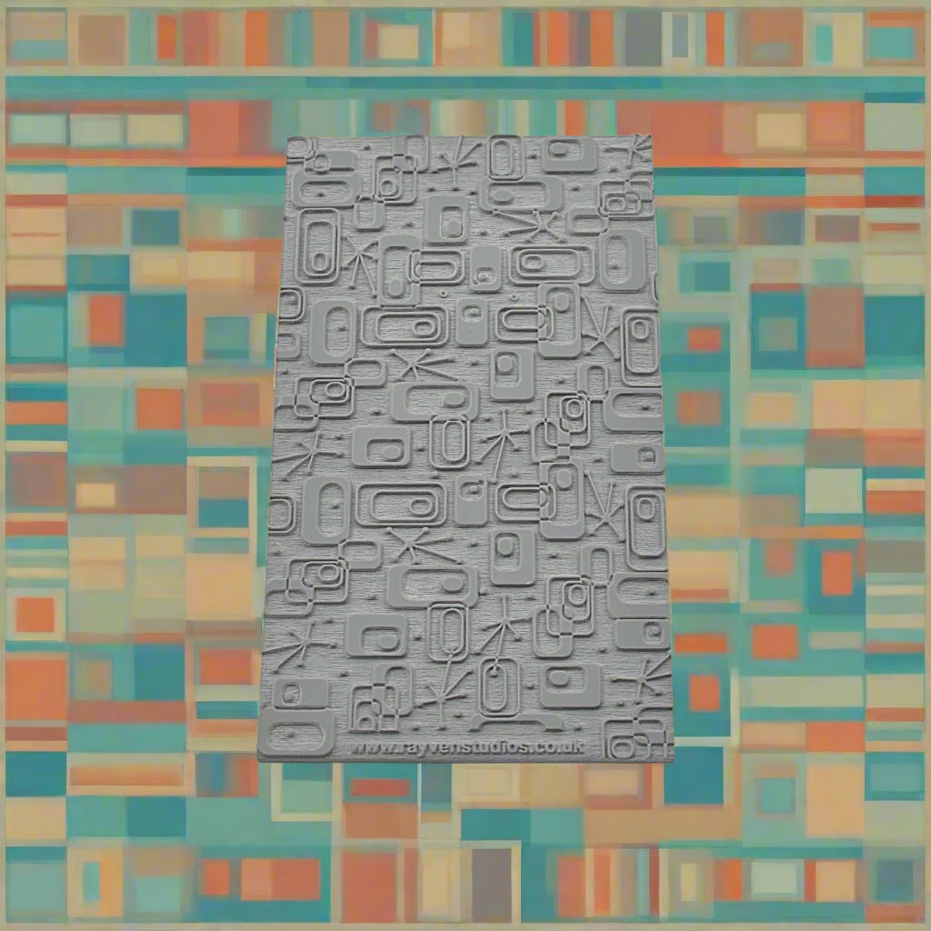 An embossed bold retro design texture mat will give a debossed texture design on metal clay and polymer