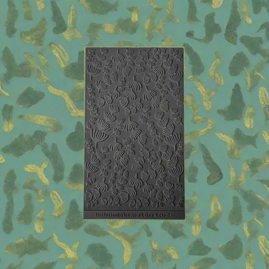 A Sea Kelp texture tile debossed for Art clay silver or other metal clay or polymer clay.