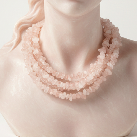 Rose Quartz Chip Strands – Natural Stone, 36" Strands