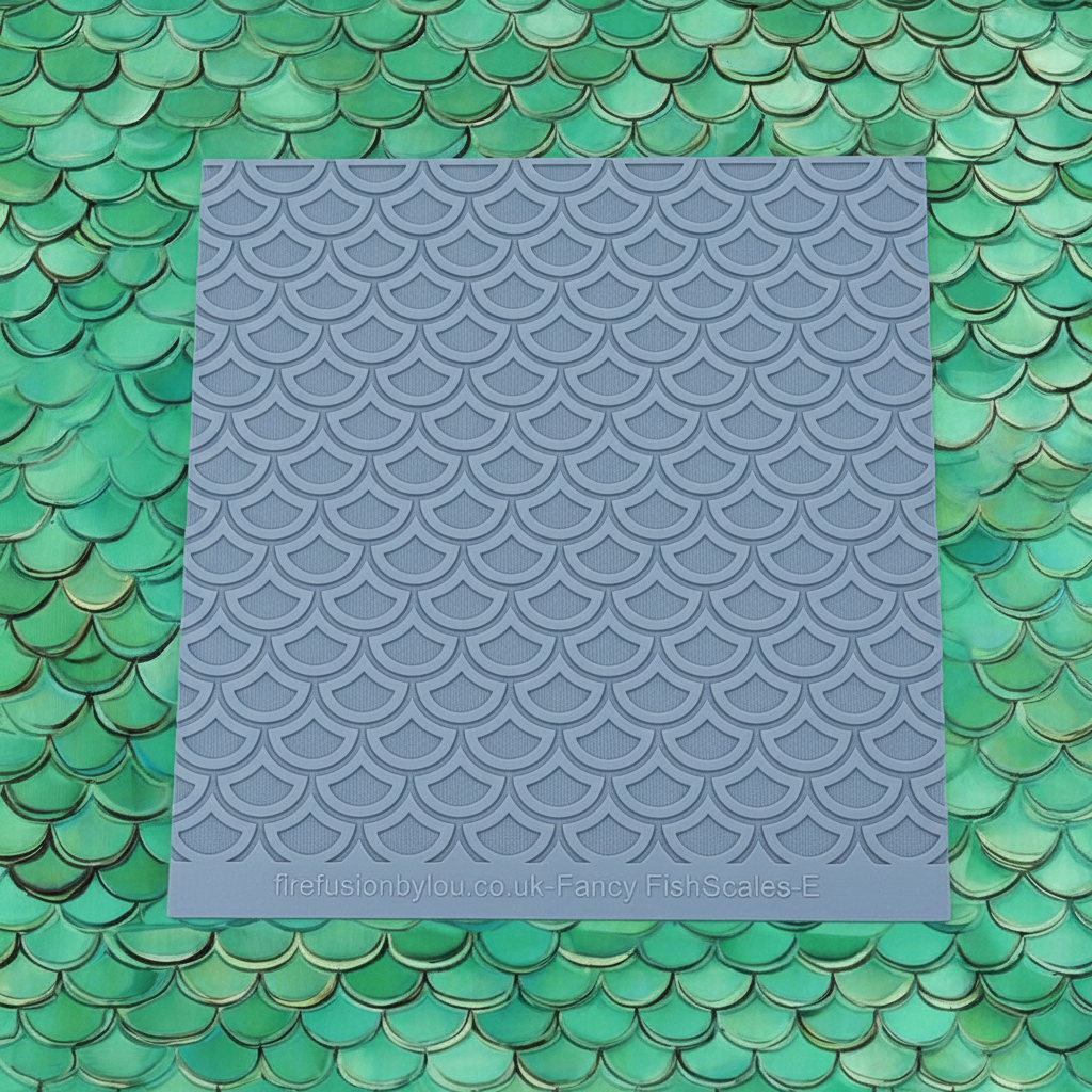 Texture Mat Fancy Fishscales – Geometric Scales, 100 x 100mm