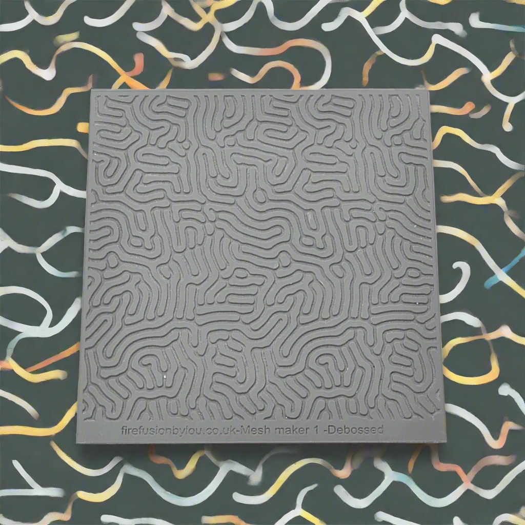 A geometric pattern debossed texture mat in grey material. This texture mat will give you an embossed effect on metal clay or polymer clay.